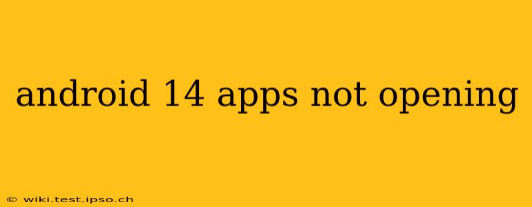 android 14 apps not opening
