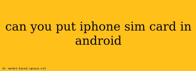 can you put iphone sim card in android