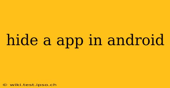hide a app in android