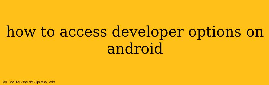 how to access developer options on android