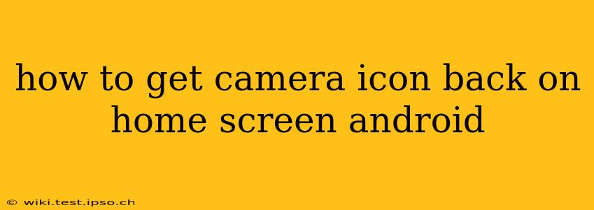 how to get camera icon back on home screen android